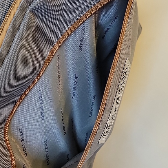 Lucky Brand Backpack, Travel, Lightweight, Comfortable, Gray/ Tan Unisex - Picture 5 of 16